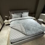 Çift Kişilik Welsoft Pufidik Uyku Seti Gri Zincir Desenli