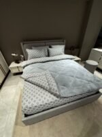 Çift Kişilik Welsoft Pufidik Uyku Seti Gri Zincir Desenli