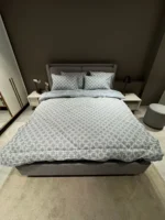 Çift Kişilik Welsoft Pufidik Uyku Seti Gri Zincir Desenli - Görsel 5