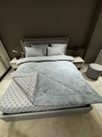 Çift Kişilik Welsoft Pufidik Uyku Seti Gri Zincir Desenli - Görsel 4