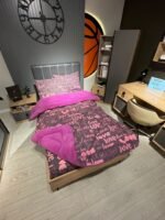 Tek Kişilik Welsoft Pufidik Uyku Seti Love Desenli Mürdüm - Görsel 4