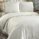 Siena Dantelli Yatak Örtüsü Krem