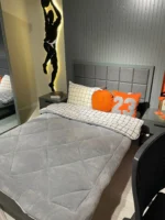 Tek Kişilik Welsoft Pufidik Uyku Seti Beyaz Kare Desenli - Görsel 3