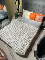 Tek Kişilik Welsoft Pufidik Uyku Seti Beyaz Kare Desenli - Görsel 4