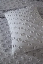 Melisa 3 Parça Çift Kişilik Pike Takımı Ponpon Desenli Gri - Görsel 3