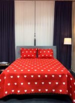 Kalpli Yatak Örtüsü Kırmızı