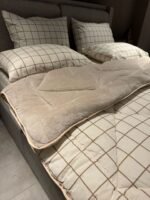 Çift Kişilik Welsoft Pufidik Uyku Seti Krem Kare Desenli - Görsel 5