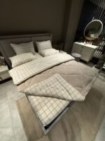 Çift Kişilik Welsoft Pufidik Uyku Seti Krem Kare Desenli - Görsel 2