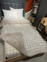 Tek Kişilik Welsoft Pufidik Uyku Seti Krem Kare Desenli - Görsel 5