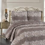 Ultrasonik Kapitoneli Leopar Desenli Yatak Örtüsü