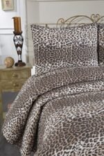 Ultrasonik Kapitoneli Leopar Desenli Yatak Örtüsü - Görsel 3