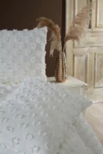 Melisa 3 Parça Çift Kişilik Pike Takımı Ponpon Desenli Krem - Görsel 7