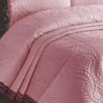 Siena Dantelli Yatak Örtüsü Pudra