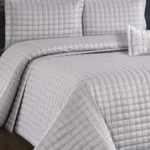 Star Çift Kişilik Kapitoneli Yatak Örtüsü Gri