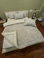 Çift Kişilik Welsoft Pufidik Uyku Seti Sütlü Kahve Zincir Desenli - Görsel 6