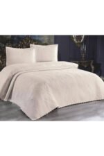 Ultrasonik Kapitoneli Yatak Örtüsü Cappucino - Görsel 2