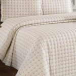 Star Çift Kişilik Kapitoneli Yatak Örtüsü Krem