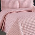 Star Çift Kişilik Kapitoneli Yatak Örtüsü Pudra