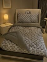 Tek Kişilik Welsoft Pufidik Uyku Seti Gri Zincir Desenli